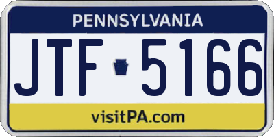 PA license plate JTF5166