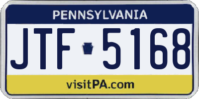 PA license plate JTF5168