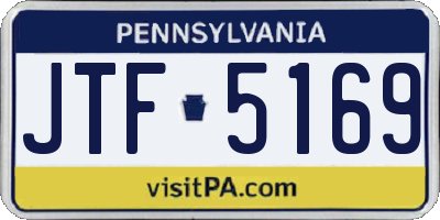 PA license plate JTF5169