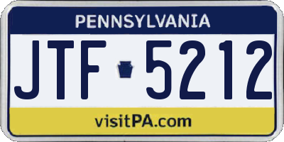PA license plate JTF5212