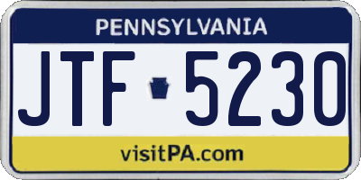 PA license plate JTF5230