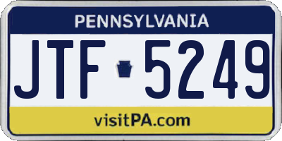 PA license plate JTF5249