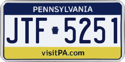 PA license plate JTF5251
