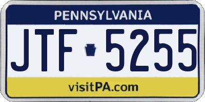 PA license plate JTF5255