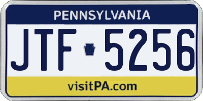 PA license plate JTF5256
