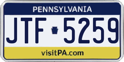PA license plate JTF5259