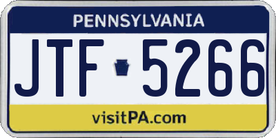 PA license plate JTF5266