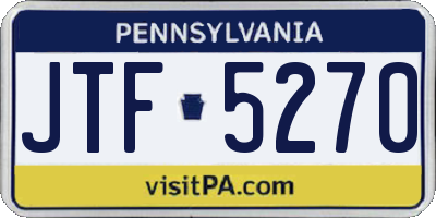 PA license plate JTF5270