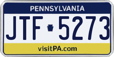 PA license plate JTF5273