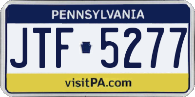 PA license plate JTF5277