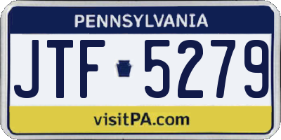 PA license plate JTF5279