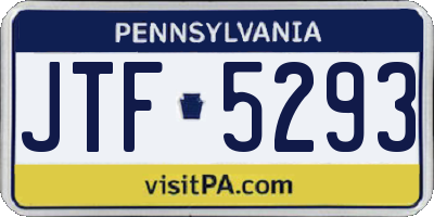 PA license plate JTF5293