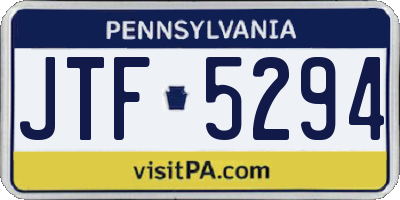 PA license plate JTF5294