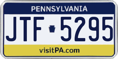 PA license plate JTF5295