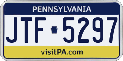 PA license plate JTF5297