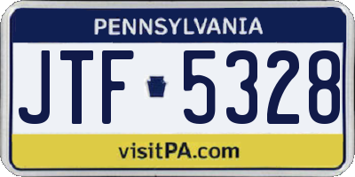 PA license plate JTF5328