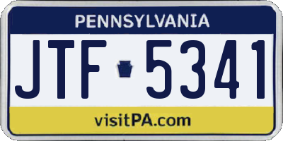 PA license plate JTF5341