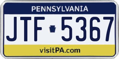 PA license plate JTF5367