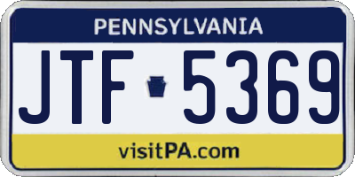 PA license plate JTF5369