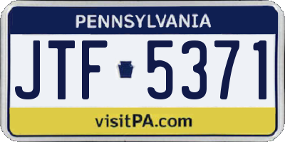 PA license plate JTF5371