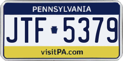 PA license plate JTF5379