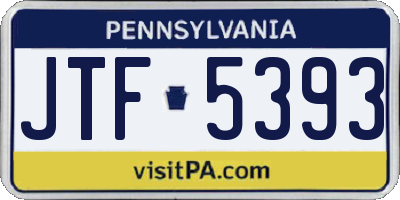 PA license plate JTF5393