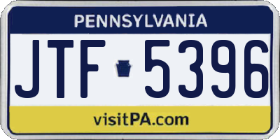 PA license plate JTF5396