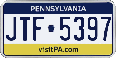 PA license plate JTF5397