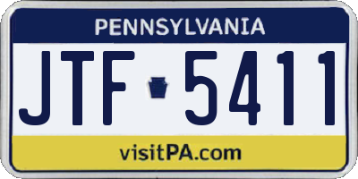 PA license plate JTF5411
