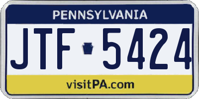 PA license plate JTF5424