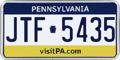 PA license plate JTF5435