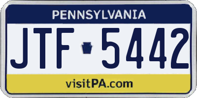 PA license plate JTF5442