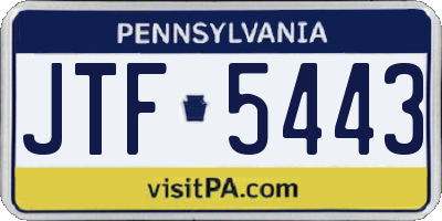 PA license plate JTF5443