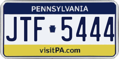 PA license plate JTF5444