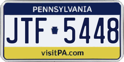 PA license plate JTF5448