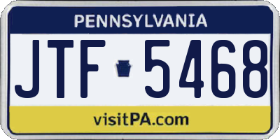 PA license plate JTF5468