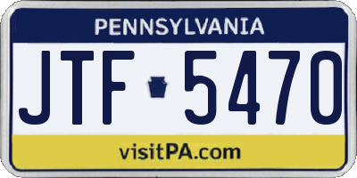 PA license plate JTF5470