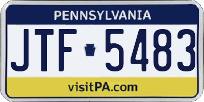 PA license plate JTF5483