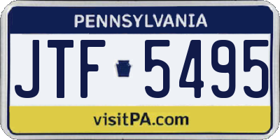 PA license plate JTF5495