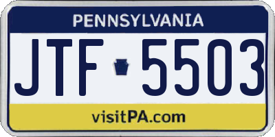 PA license plate JTF5503