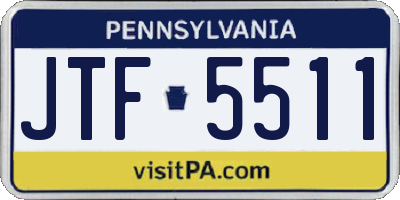 PA license plate JTF5511