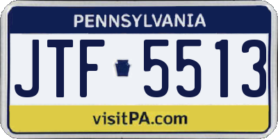 PA license plate JTF5513