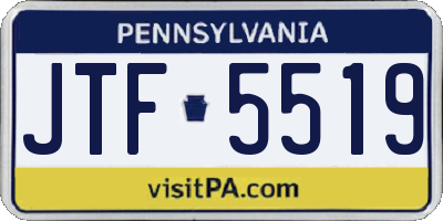 PA license plate JTF5519