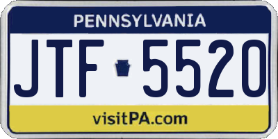 PA license plate JTF5520
