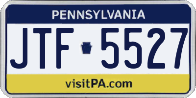 PA license plate JTF5527