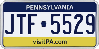 PA license plate JTF5529