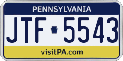 PA license plate JTF5543