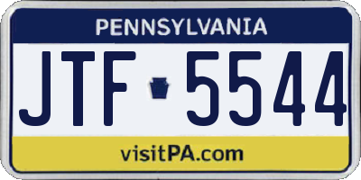 PA license plate JTF5544
