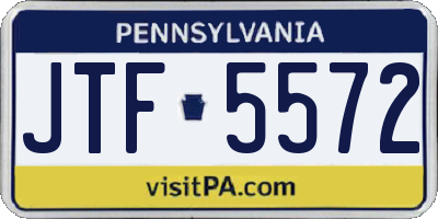 PA license plate JTF5572