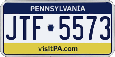 PA license plate JTF5573
